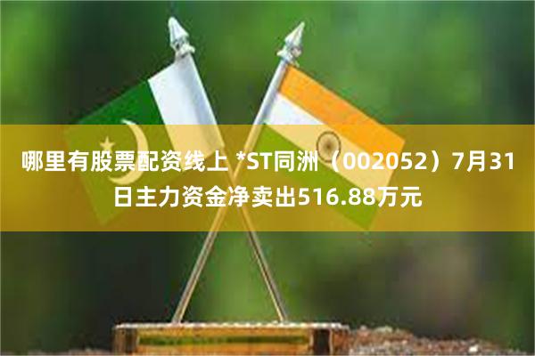 哪里有股票配资线上 *ST同洲（002052）7月31日主力资金净卖出516.88万元